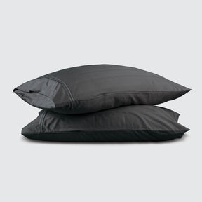 Image of two pillows stacked on top of one another with a Shadow Bamboo Rayon Pillowcase on each