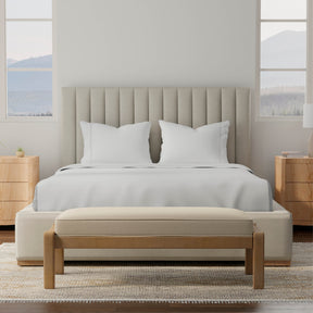 Image of a bedroom with a dressed bed with Dove Gray Soft Touch TENCEL™ Modal Sheets 