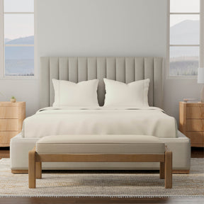 Image of a bedroom with a dressed bed with Ivory Soft Touch TENCEL™ Modal Sheets 